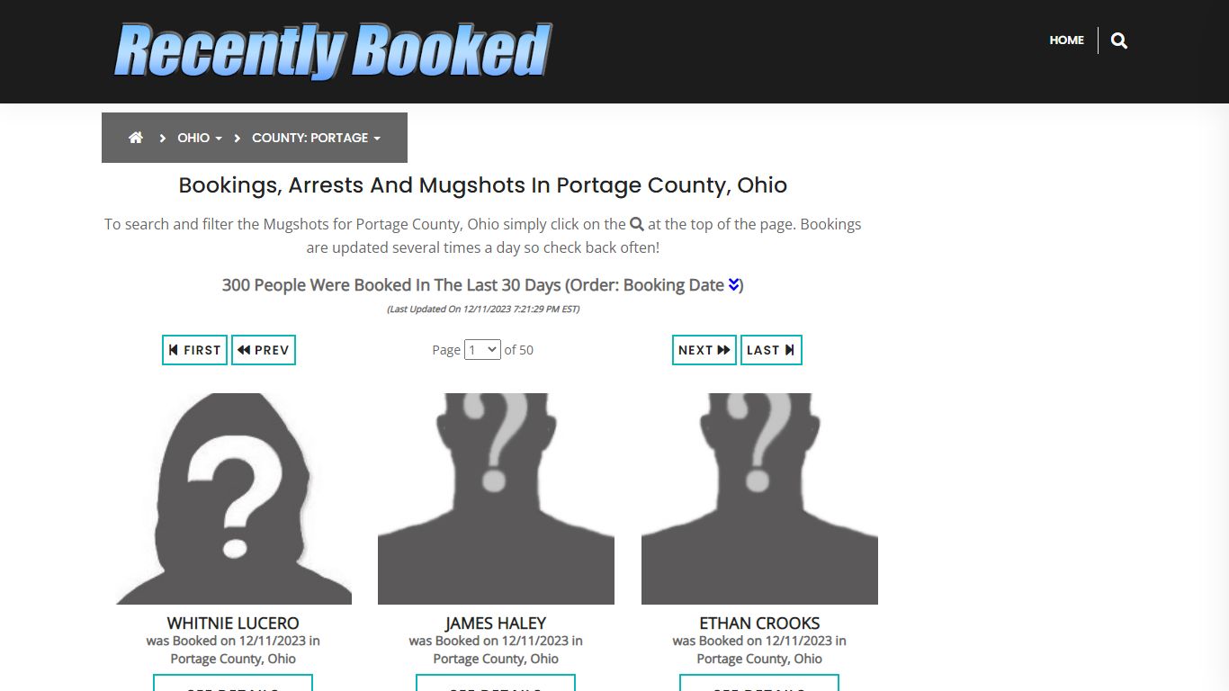 Recent bookings, Arrests, Mugshots in Portage County, Ohio